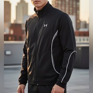 Under Armour Men's Black Performance zip up Jacket size Large